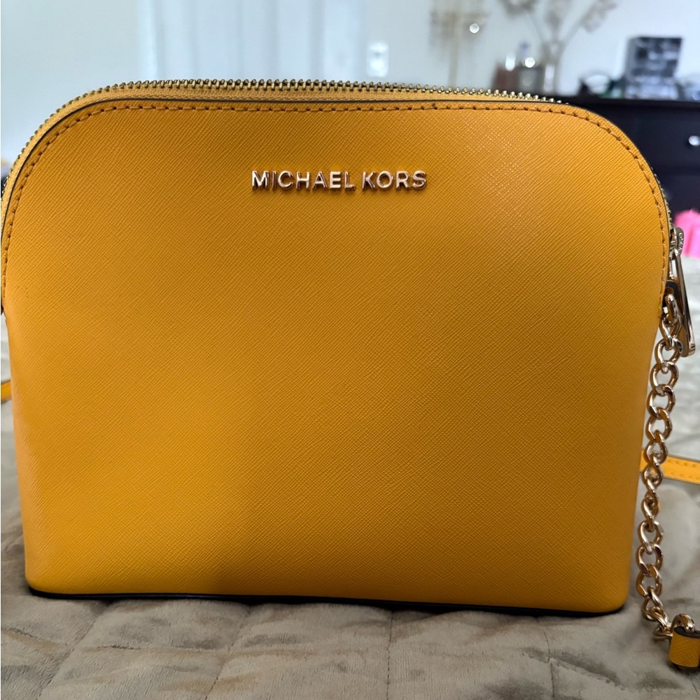Michael Kors Yellow Saffiano Leather Crossbody Bag